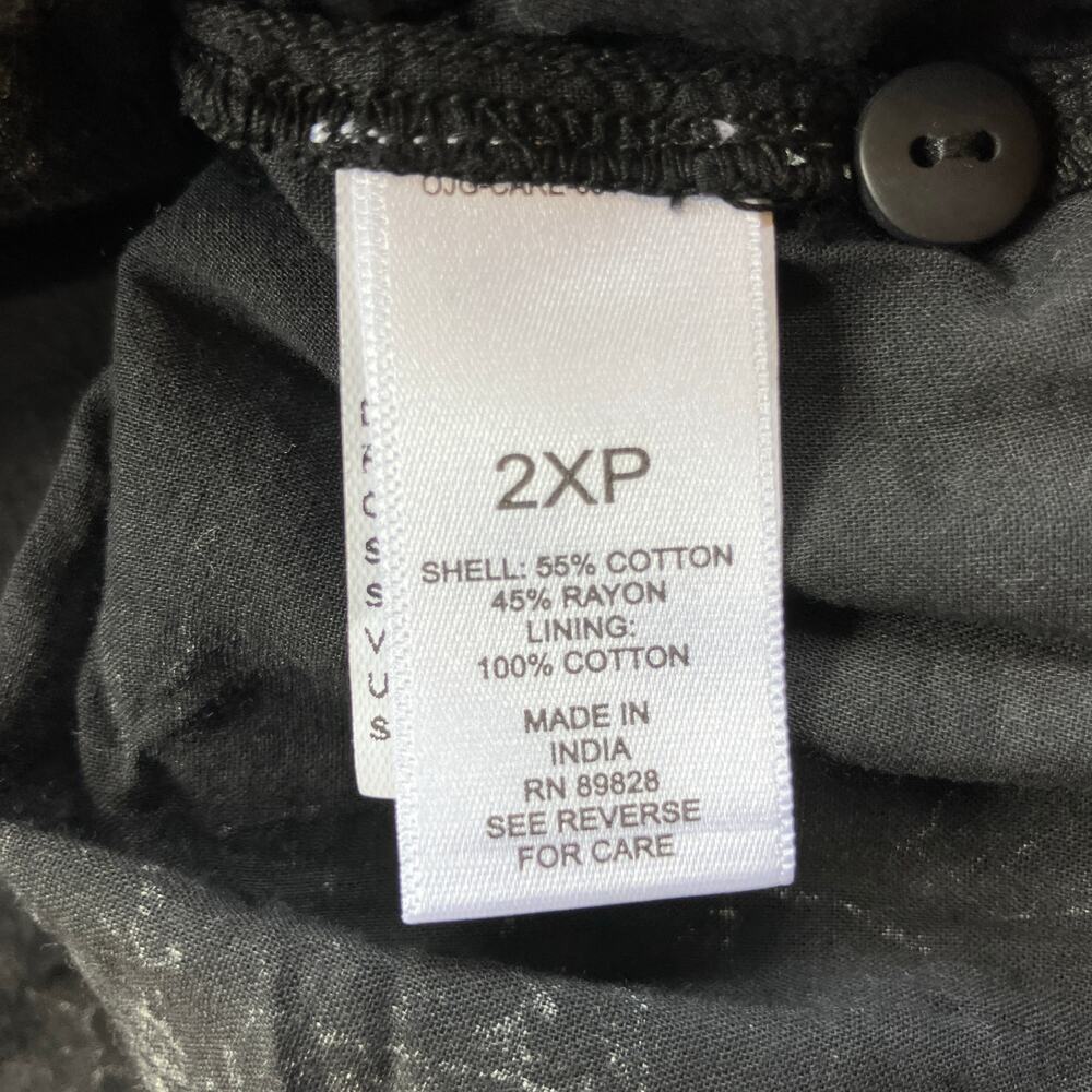 NEW LOGO by Lori Goldstein Black Sun Faded Crinkle Gauze Shirt Dress 2XP - Picture 7 of 7